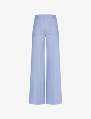 VICTORIA BECKHAM: Alina high-rise wide-leg stretch-twill trousers