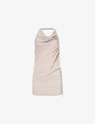 VICTORIA BECKHAM: Ruched Halterneck Silk Top