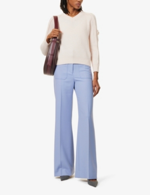 VICTORIA BECKHAM: V-neck chunky-knit wool and cashmere-blend jumper