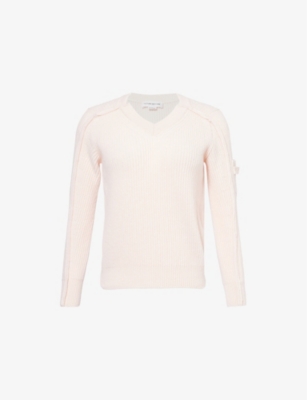 VICTORIA BECKHAM: V-neck chunky-knit wool and cashmere-blend jumper