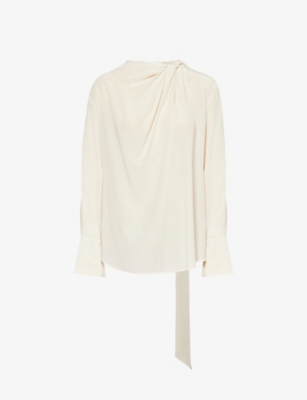 VICTORIA BECKHAM: Twist long-sleeves silk top