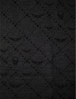 Glenn monogram-jacquard metallic-woven scarf
