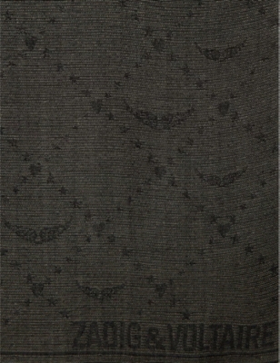 Glenn monogram-jacquard metallic-woven scarf