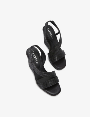 CARVELA: Gala 110 rope-effect wedge-heeled woven sandals