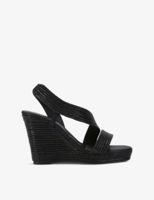CARVELA: Gala 110 rope-effect wedge-heeled woven sandals
