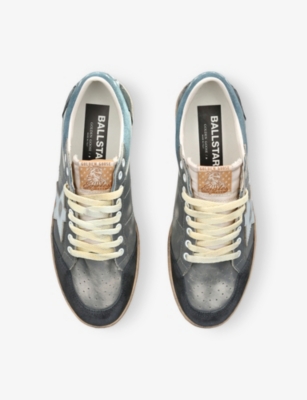 Golden Goose Ballstar Double Upper Without Heel Leather And Suede Upper Suede Toe And Spur Laminated In Grey/other