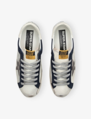 Golden Goose Mens  Super-star Leather Low-top Trainers In White/navy