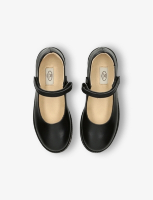PAPOUELLI: Kids' Emilia single-strap leather Mary-Jane shoes