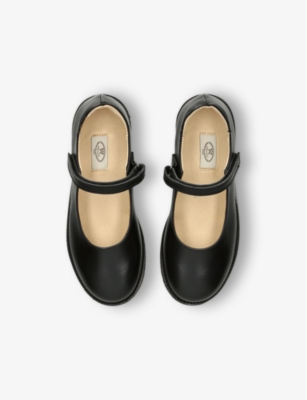 PAPOUELLI: Kids' Emilia single-strap leather Mary-Jane shoes