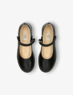 PAPOUELLI: Kids' Emilia single-strap leather Mary-Jane shoes