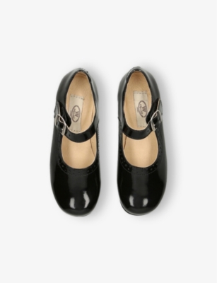 PAPOUELLI BLACK MILLIE BUCKLE-STRAP PATENT-LEATHER MARY-JANE SHOE