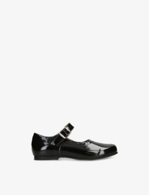 PAPOUELLI BLACK MILLIE BUCKLE-STRAP PATENT-LEATHER MARY-JANE SHOE