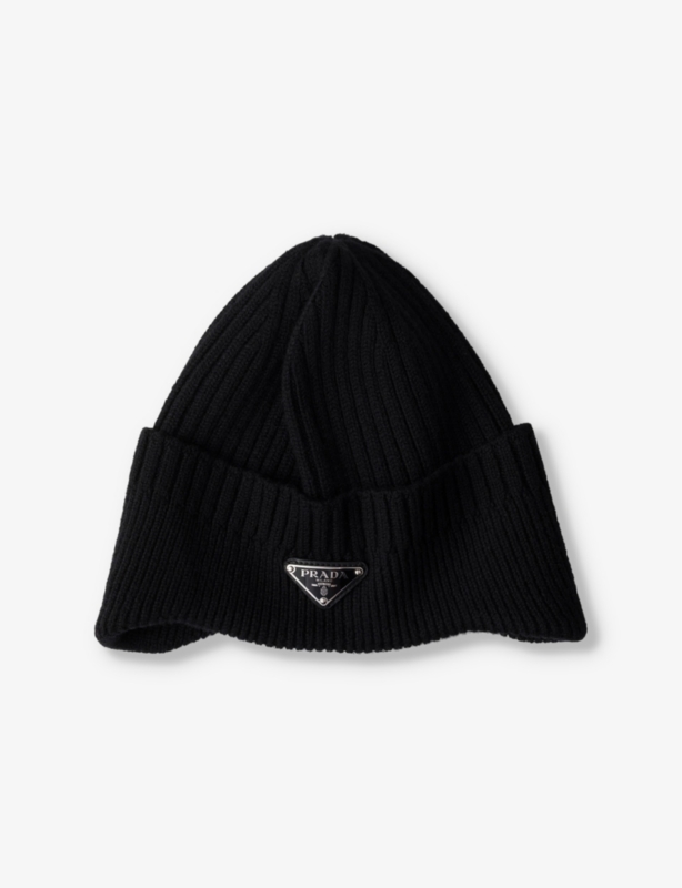 Logo-embellished ribbed wool beanie