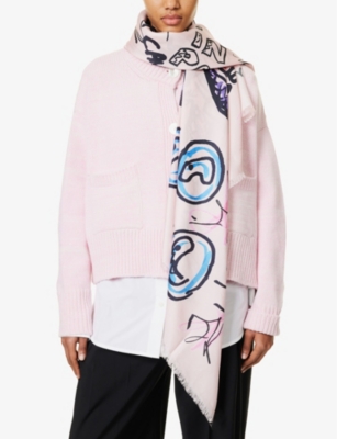 HOLZWEILER: Holzweiler x Caviar Kaspia x Bjarne Melgaard fringed silk scarf