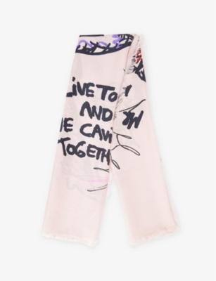 HOLZWEILER: Holzweiler x Caviar Kaspia x Bjarne Melgaard fringed silk scarf