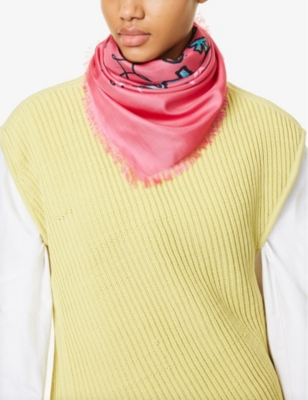HOLZWEILER: Holzweiler x Caviar Kaspia x Bjarne Melgaard fringed silk scarf
