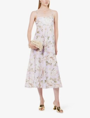ZIMMERMANN: Acacia floral bandeau linen midi dress