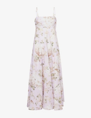 ZIMMERMANN: Acacia floral bandeau linen midi dress