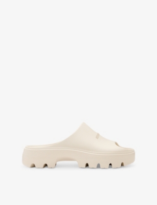 ALLSAINTS WOMENS CHALK WHITE ECLIPSE EMBOSSED-BRANDING CHUNKY SLIDERS EUR 41 / 8 UK 