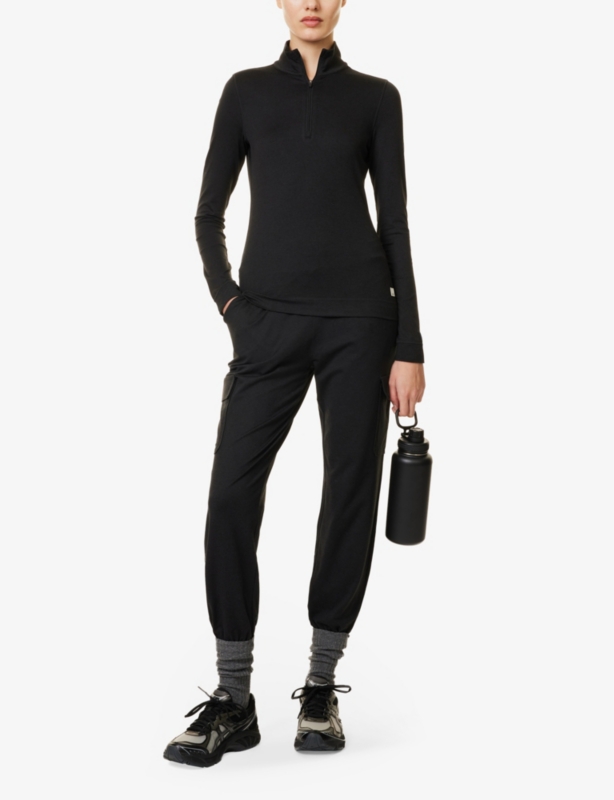 Boyfriend Cargo patch-pocket stretch-woven jogging bottoms