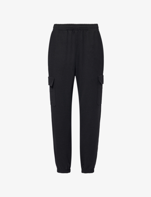 Boyfriend Cargo patch-pocket stretch-woven jogging bottoms