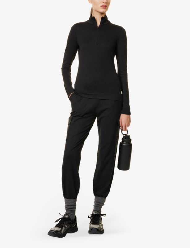 Halo Essential half-zip stretch-woven top