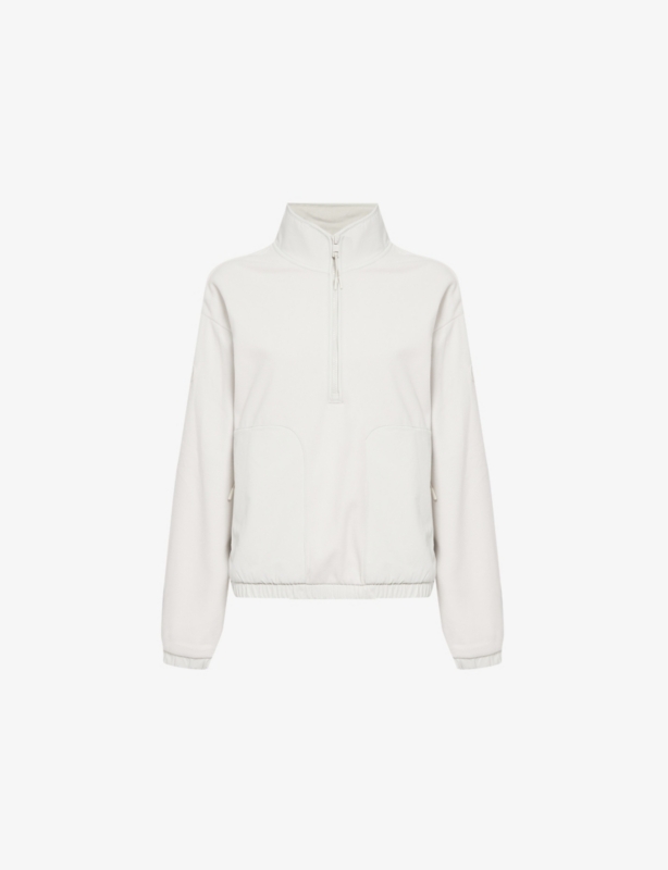 Aspen half-zip funnel-neck woven jumper