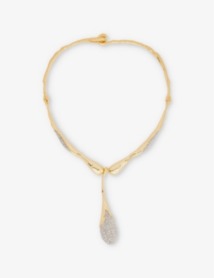 ALEXIS BITTAR WOMENS GOLD/CRYSTAL SOLANALES CRYSTAL TEARDROP COLLAR 14CT YELLOW-GOLD AND RHODIUM PLATED BRASS NECK 