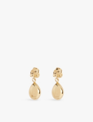 Enamel Copenhagen Womens Poe 18ct Yellow Gold-plated 925 Recycled-sterling-silver Earrings
