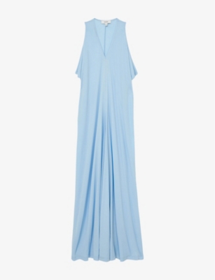 REISS: Delia Draped Jersey Maxi Dress