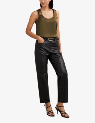 REISS: Ruby Sleeveless Stretch-Silk Top