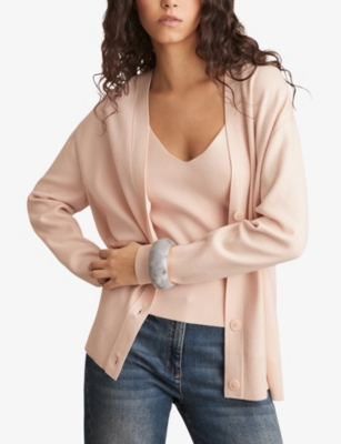 REISS: Lucy V-Neck Knitted Cardigan