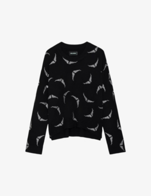 Zadig & Voltaire Markus Strass Wings Jumper In Noir
