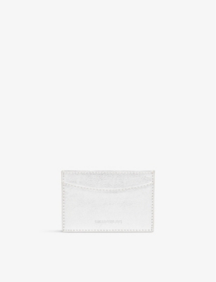 WHISTLES: Debossed-logo metallic-leather card holder