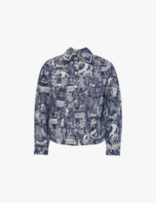 ARIES - Aries x Arsenal jacquard spread-collar regular-fit cotton