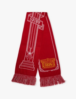 ARIES - Aries x Arsenal Column fringed woven scarf | Selfridges.com