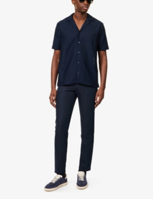 ORLEBAR BROWN: Maitan Open Weave short-sleeves regular-fit cotton-knit shirt