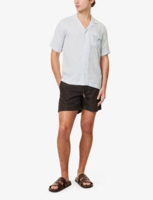 ORLEBAR BROWN: Orlebar Brown x 007 Maitan Scaramanga Linen Shirt Patch-Pocket Shirt