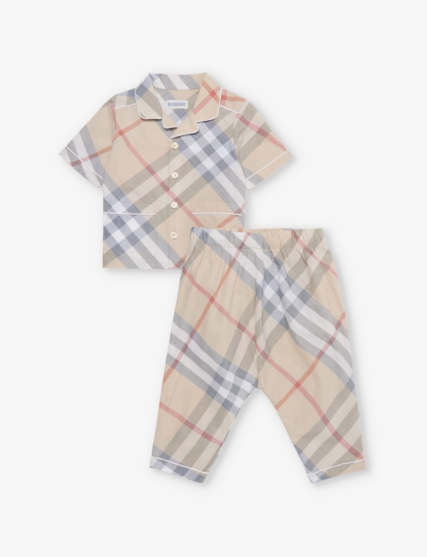 Collar elasticated-waistband cotton pyjama set 6-18 months