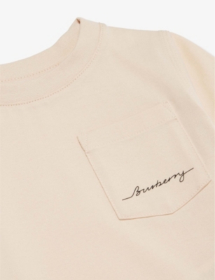 BURBERRY: Crewneck patch-pocket cotton-jersey T-shirt 6 months-2 years
