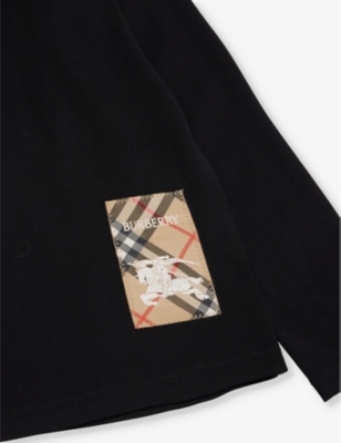 BURBERRY: Brand-patch long-sleeve cotton-jersey T-shirt 4-12 years