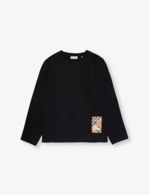 BURBERRY: Brand-patch long-sleeve cotton-jersey T-shirt 4-12 years