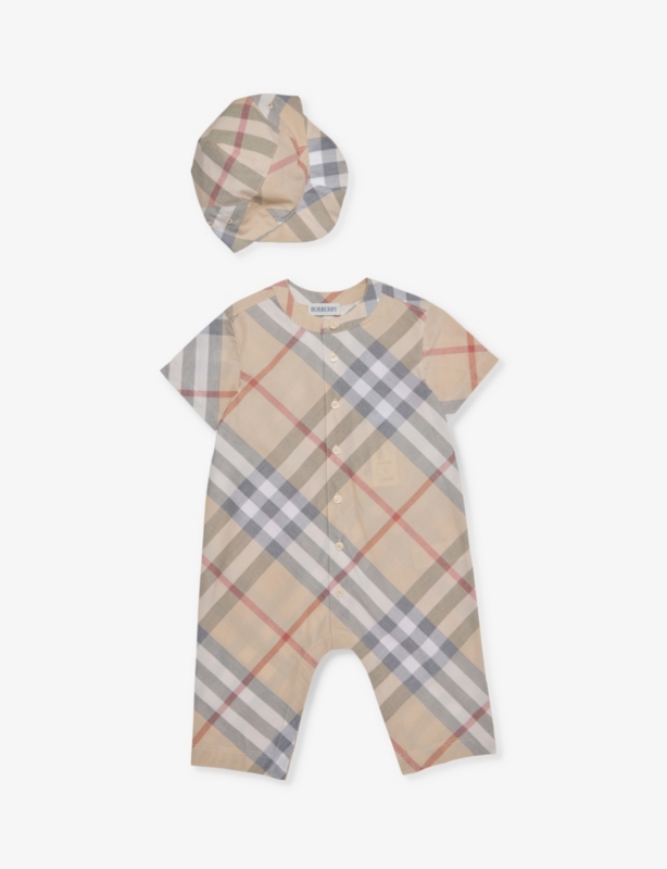 Emmie Check-Print Three-Piece Cotton Set 3-18 Months