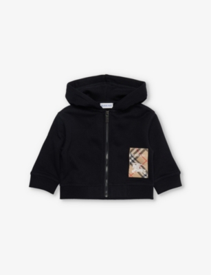 Burberry Babies' Brand-patch Long-sleeve Cotton-jersey Hoody 12 Months-2 Years Black