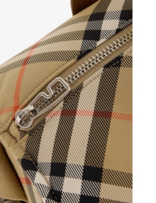 Check-Pattern Woven Baby Changing Bag