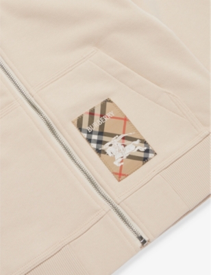 BURBERRY: Brand-patch long-sleeve cotton-jersey hoody 4-14 years