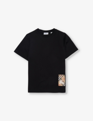BURBERRY: Crewneck brand-patch cotton-jersey T-shirt 3-12 years
