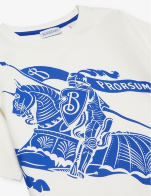 Shop Burberry Salt Cedar Knight Ekd-print Cotton-jersey T-shirt 3-14