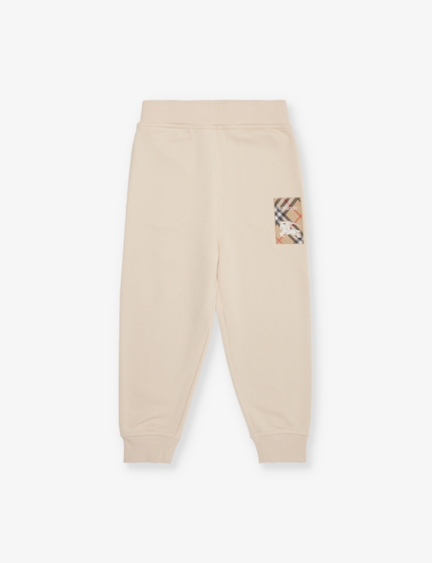 Elasticated-waistband brand-patch cotton-jersey jogging bottoms 4-14 years