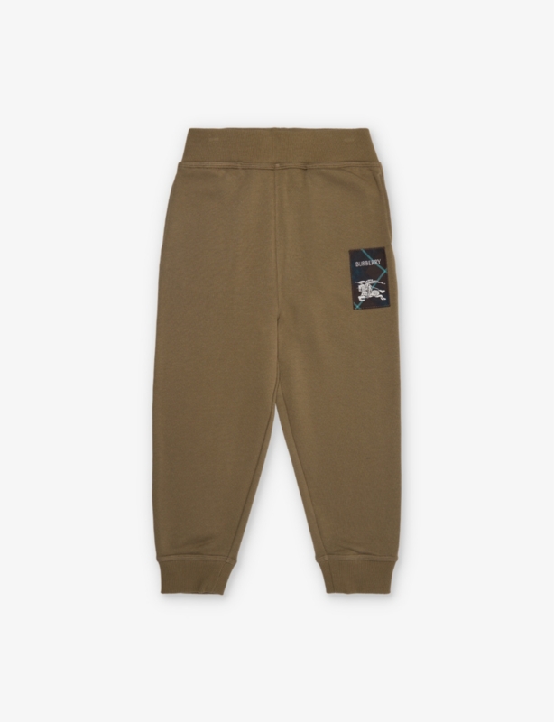 Elasticated-waistband brand-patch cotton-jersey jogging bottoms 4-14 years